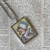 Raggedy Ann, vintage children's book illustrations, up-cycled to soldered glass pendant