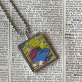 Castle in the Sky, Miyazaki animation stills / movie poster up-cycled to soldered glass pendant