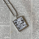 Mickey Mouse, vintage illustrations, up-cycled to soldered glass pendant