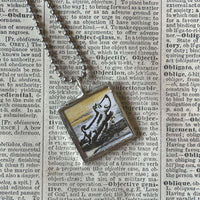 Harry the Dirty Dog, vintage illustrations, up-cycled to soldered glass pendant