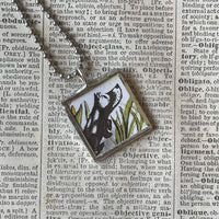 Harry the Dirty Dog, vintage illustrations, up-cycled to soldered glass pendant