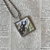 Harry the Dirty Dog, vintage illustrations, up-cycled to soldered glass pendant