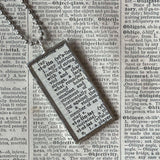 Violin, vintage 1940s dictionary illustration, hand-soldered glass pendant