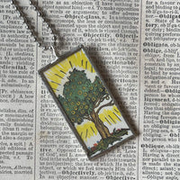Fairy, Faeries, vintage children's book illustration up-cycled to soldered glass pendant