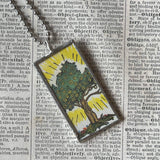 Fairy, Faeries, vintage children's book illustration up-cycled to soldered glass pendant