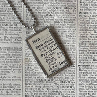 Maidenhead Fern, vintage botanical dictionary illustration, upcycled to soldered glass pendant