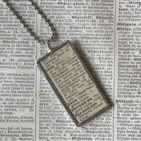 Fern, vintage botanical dictionary illustration, up-cycled to soldered glass pendant