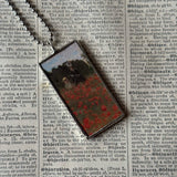 Claude Monet, Poppy field, waterlilies, upcycled to soldered glass pendant