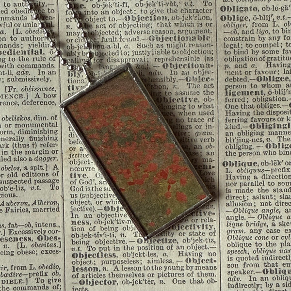 Claude Monet, poppies, waterlilies, upcycled to soldered glass pendant