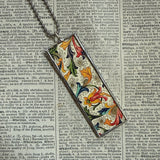 Italy vintage map, hand-soldered glass pendant