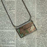 Brooklyn New York vintage maps, upcycled to hand-soldered glass pendant
