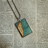 Taiwan vintage map, hand-soldered glass pendant