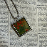 Claude Monet, poppy field, upcycled to soldered glass pendant