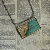 Rio de Janeiro brazil vintage maps, upcycled to hand-soldered glass pendant (Copy)