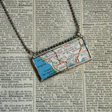San Francisco, Sonoma, vintage maps, upcycled to hand-soldered glass pendant