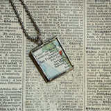 San Francisco vintage map, hand-soldered glass pendant