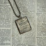Mexico city vintage map, hand-soldered glass pendant