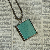 Monterey, Santa Cruz vintage map, hand-soldered glass pendant