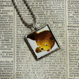 The Poky Little Puppy, vintage illustrations, up-cycled to soldered glass pendant