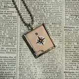 Washington DC vintage map, hand-soldered glass pendant