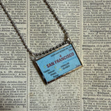 San Francisco, Oakland, vintage maps, upcycled to hand-soldered glass pendant