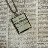 Key West Florida, vintage map, hand-soldered glass pendant