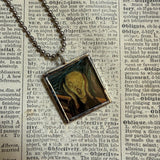 Munch The Scream, upcycled to hand soldered glass pendant