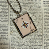 Philippines vintage map, hand-soldered glass pendant