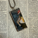 Romaire Bearden paintings, upcycled to hand soldered glass pendant