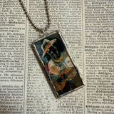 Romaire Bearden paintings, upcycled to hand soldered glass pendant