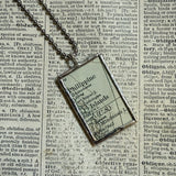 Philippines vintage map, hand-soldered glass pendant