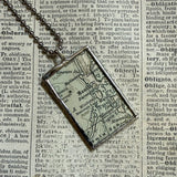 Philippines vintage map, hand-soldered glass pendant