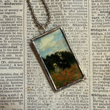 Claude Monet, poppy field, upcycled to soldered glass pendant