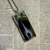 Georgia O'Keeffe, modern art, abstract painting, upcycled to hand-soldered glass pendant