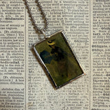 Claude Monet, poppy field, upcycled to soldered glass pendant