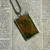 Claude Monet, poppy field, upcycled to soldered glass pendant