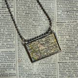 San Francisco, San Jose, vintage maps, upcycled to hand-soldered glass pendant