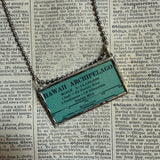 Hawaiian islands, vintage maps, upcycled to hand-soldered glass pendant