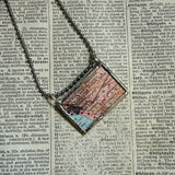 San Francisco, Oakland, vintage maps, upcycled to hand-soldered glass pendant