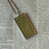 Vintage carnival ticket  - 30 cents upcycled to soldered glass pendant