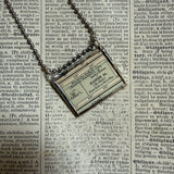Galapagos, Easter Island, vintage maps, upcycled to hand-soldered glass pendant