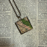 San Francisco, Central Valley vintage map, hand-soldered glass pendant