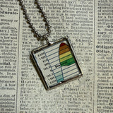 London England vintage map, hand-soldered glass pendant