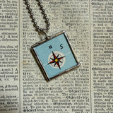 Atlanta Georgia vintage map, hand-soldered glass pendant