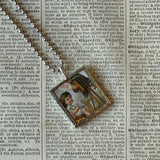 Tiny angels with antique cameras, vintage illustrations upcycled to hand-soldered glass pendant with choice of necklace, bookmark or keychain