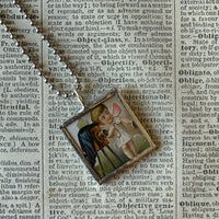 Tiny angels with antique cameras, vintage illustrations upcycled to hand-soldered glass pendant with choice of necklace, bookmark or keychain