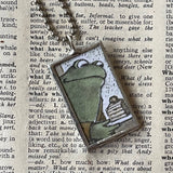 Frog and Toad, vintage children's book illustrations, hand-soldered glass pendant