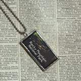 Estes Park, Rocky Mountain National Park travel poster, upcycled hand soldered glass pendant