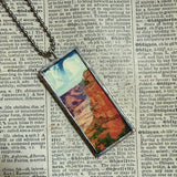 Grand Canyon, National Park travel posters, upcycled hand soldered glass pendant