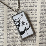 Ferdinand, vintage children's book illustrations, up-cycled to soldered glass pendant